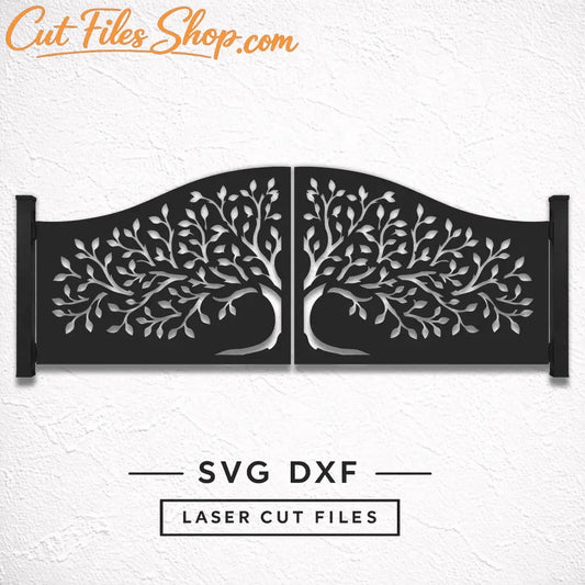 Decorative Tree of Life fence panel SVG DXF files.