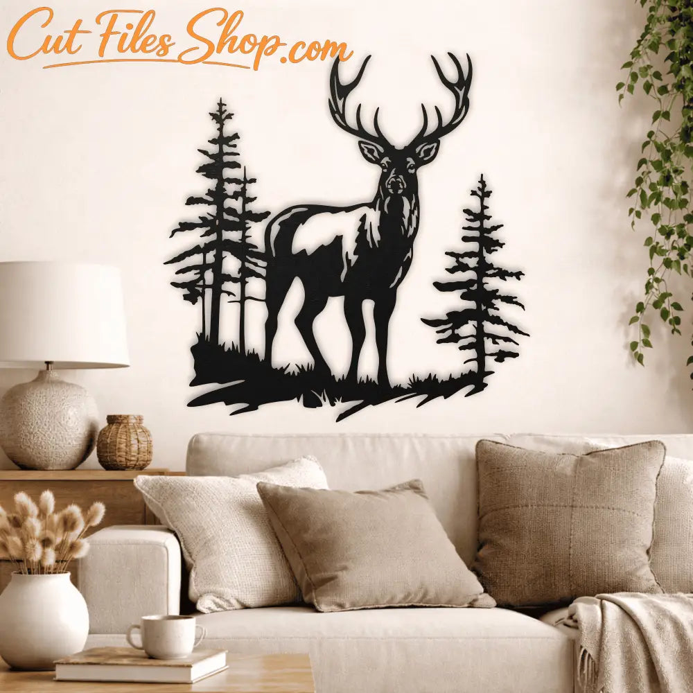 Deer wildlife SVG for metal wall art