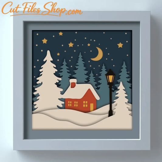 Layered Christmas paper cutting file for Cricut and Silhouette
