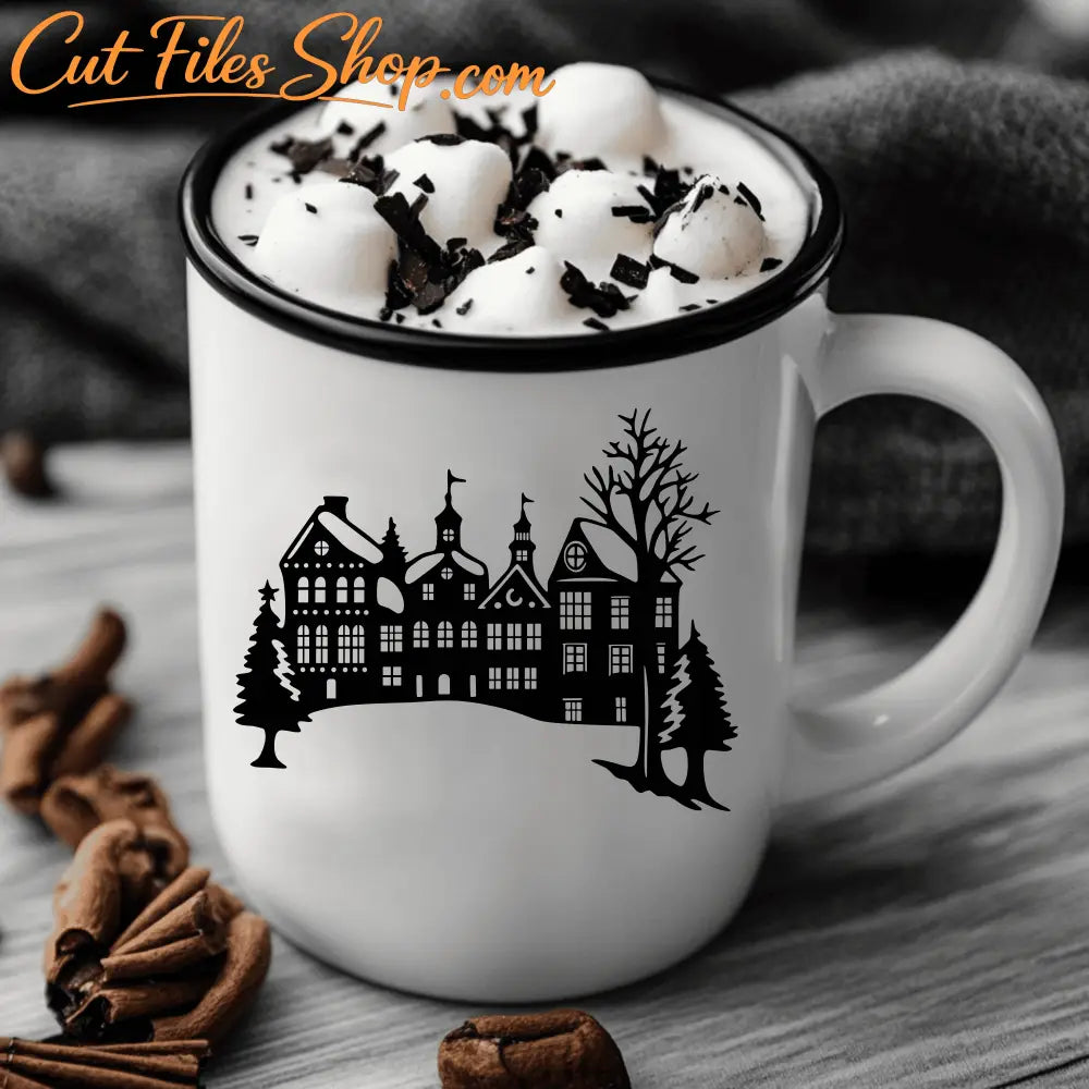 Christmas Winter Village SVG for Vinyl Cutting & DIY Decor