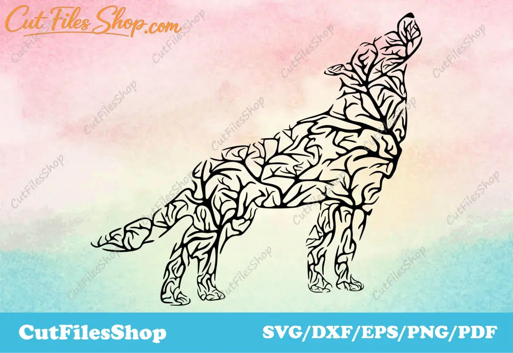 Art animals dxf, dxf forest, decor dxf for cnc, wolf dxf files, wolf art svg files, silhouette wolf, wolf for cnc, dxf for cnc machines