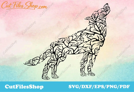 Art animals dxf, dxf forest, decor dxf for cnc, wolf dxf files, wolf art svg files, silhouette wolf, wolf for cnc, dxf for cnc machines