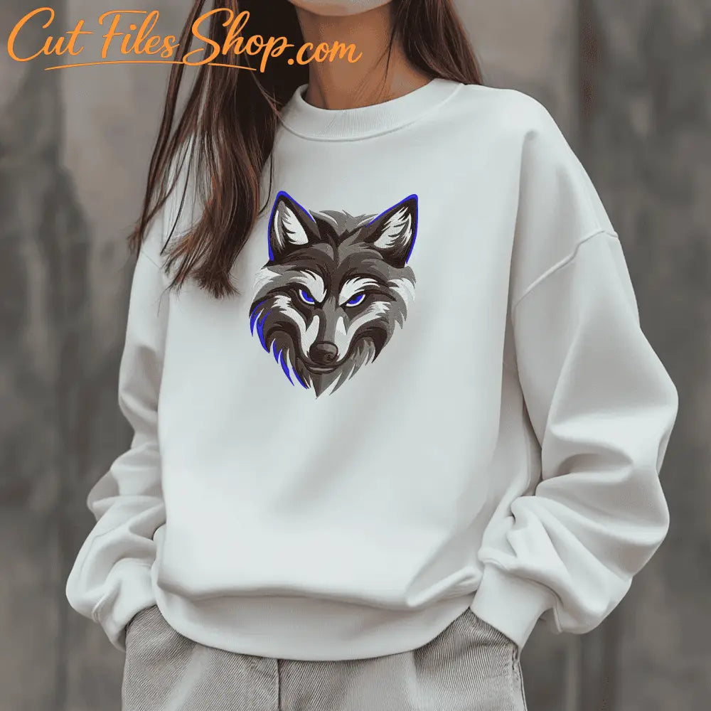 wolf embroidery pattern digital download