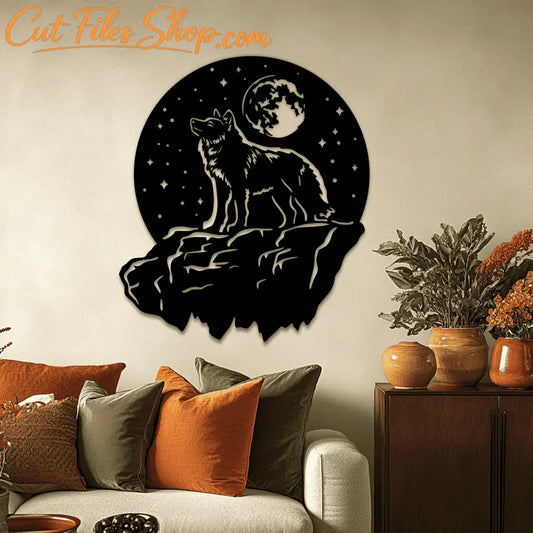 Standing Wolf DXF SVG Files – CNC, Cricut, and Wall Decal Designs