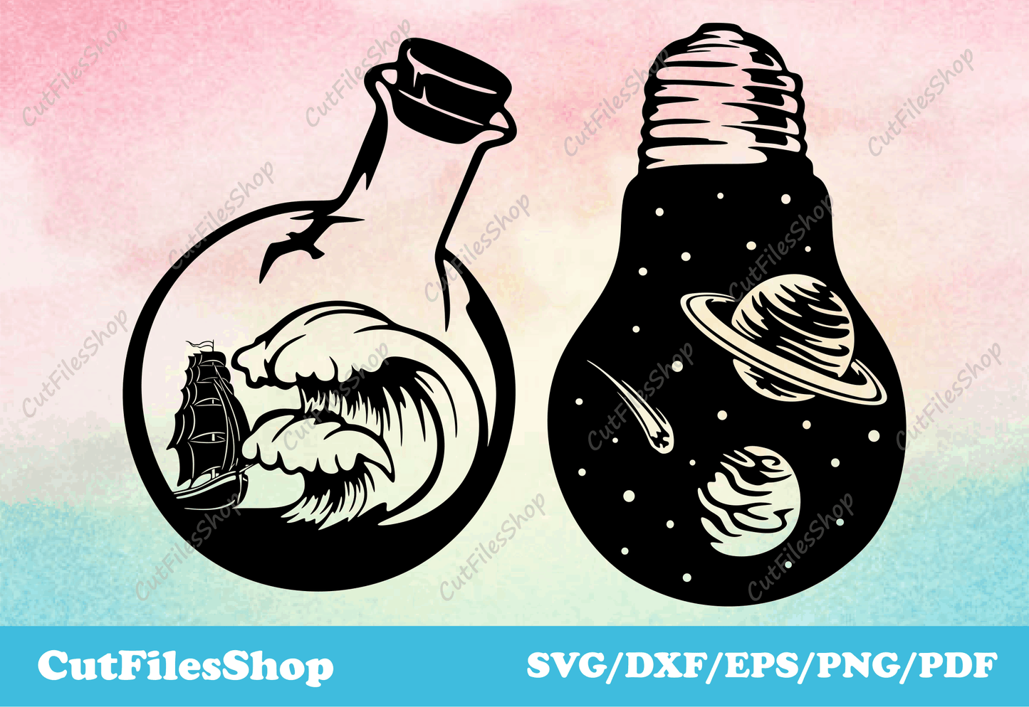 SVG cuts, nature svg for cricut, space png for t-shirt, wave svg, ship for laser cut, images for silhouette cameo, files for cricut