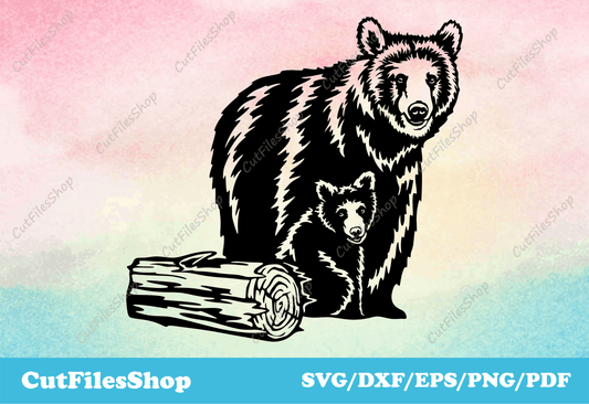 Mama bear svg, Bears for Silhouette Cameo & Cricut, DXF for Laser and Plasma Cutting, svg for cricut design space