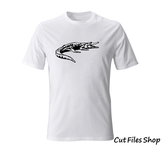 Crocodile dxf files, cut files shop, t-shirt designs, vector art, dxf for cnc laser cut, dxf files images, vector t-shirt art, t-shirt images, vector t-shirt designs