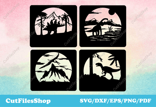 Dinosaurs svg files, dxf for decor, cut metal cnc files, dxf for cnc, dxf cutting files for laser, digital svg files for cricut