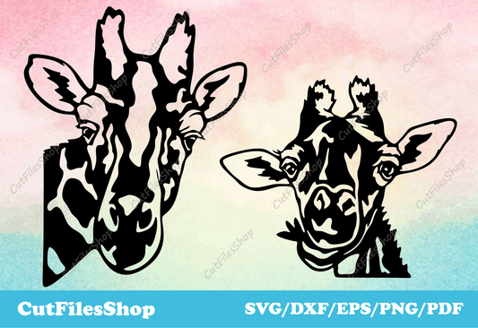 Cute Animals Images, vector stock, cute animals svg, funny animals svg, Giraffe svg, dxf files, svg files, eps files, png files, cutting files, animals for cricut, laser files, dxf for plasma cut, dxf for laser cut