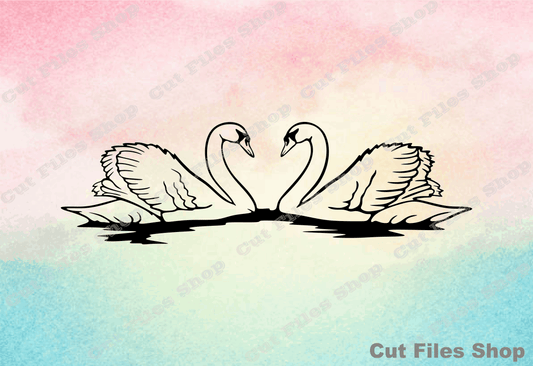 Swans cut files, love svg, valentines day svg, svg for cricut, cute svg, birthday girl svg