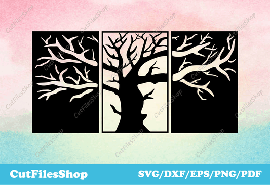 Dxf Art Files, Tree of life dxf, Metal Wall Art DXF Files, CNC Cutting Designs, dxf cad file download, Clip Art Cnc Metal Art, tree dxf files