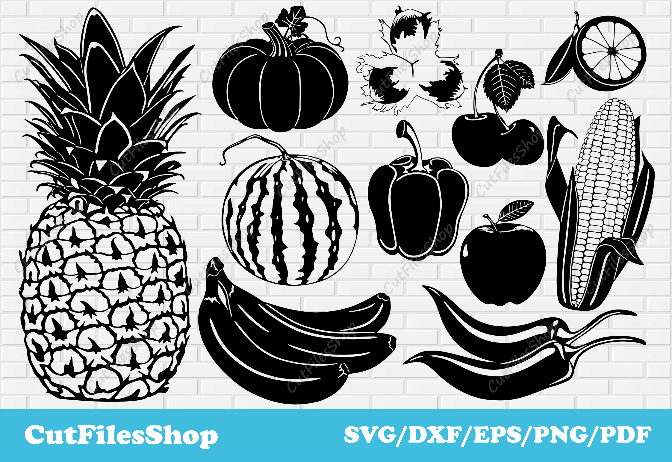 Fruits SVG Bundle, Engraving Stencils, SVG Stencils for Wood