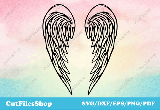 Metal & Wood Art and Wall Decor Ideas for cutting, Dxf files for CNC Plasma, Cool Designs for CNC Machines Laser, Plasma and Waterjet, SVG for Cricut, Wings svg cut files for Silhouette Cameo & Cricut, DXF cutting files, dxf for cnc