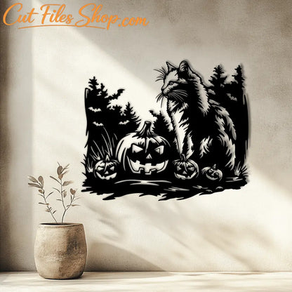 Black Cat Svg for Cricut & Silhouette, DIY Halloween Decor, Cat T-shirt design