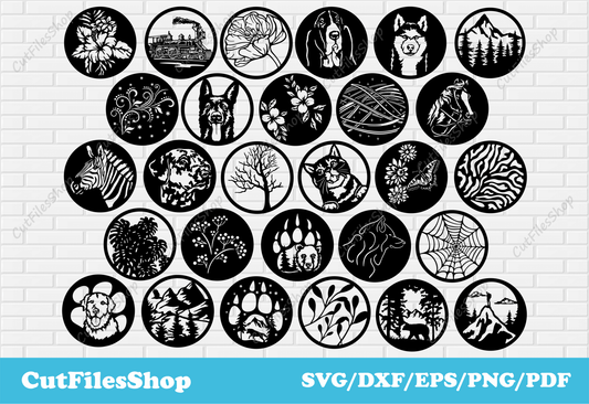 28 Circle designs dxf for cnc laser cut, dxf files for plasma cutting decor, svg cut files for cricut - Cut Files Shop