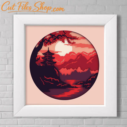 3D China scene Sahdow box Svg, Layered svg files, Multilayer svg for cricut, Papercut art, Wall decor 3d Shadow box - Cut Files Shop