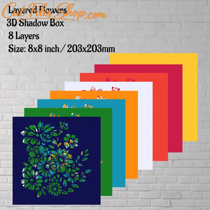 3d shadow box crafts, svg for cardstock, multilayer svg for cricut, dxf for silhouette