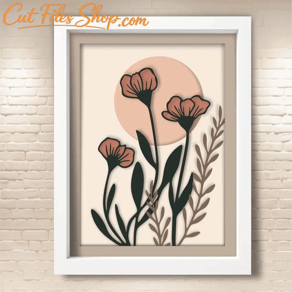 3D Flowers Shadow Box Templates, 3D flowers Layered Svg, 3D Paper craft, Svg for Cricut, Dxf for Silhouette, Dxf For Laser - Cut Files Shop