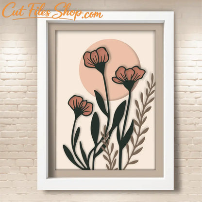 3D Flowers Shadow Box Templates, 3D flowers Layered Svg, 3D Paper craft, Svg for Cricut, Dxf for Silhouette, Dxf For Laser - Cut Files Shop