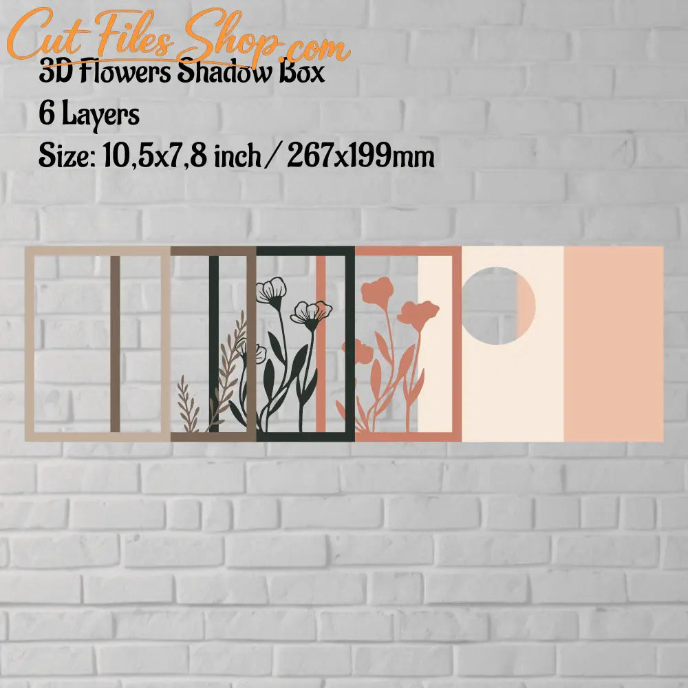 3D Flowers Shadow Box Templates, 3D flowers Layered Svg, 3D Paper craft, Svg for Cricut, Dxf for Silhouette, Dxf For Laser - Cut Files Shop