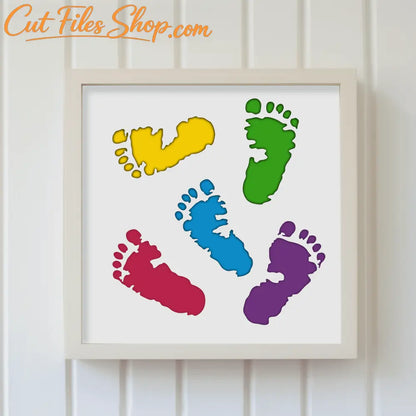 3D Layered Baby Footprint Svg for Cricut, 3D Shadow Box Template, Multilayer, Dxf for Silhouette, Laser Cut - Cut Files Shop