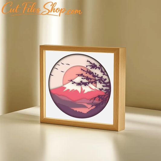 Japanese Mountain 3D Multilayer SVG, Shadow Box Cricut Template, Glowforge Cut Files, Mount Fuji Svg, Cut files shop