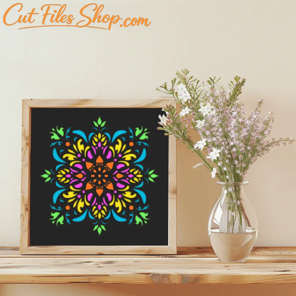 3D Mandala Shadow Box, Layered Mandala Svg for Cricut, Multilayer Paercut, Dxf for Silhouette - Cut Files Shop