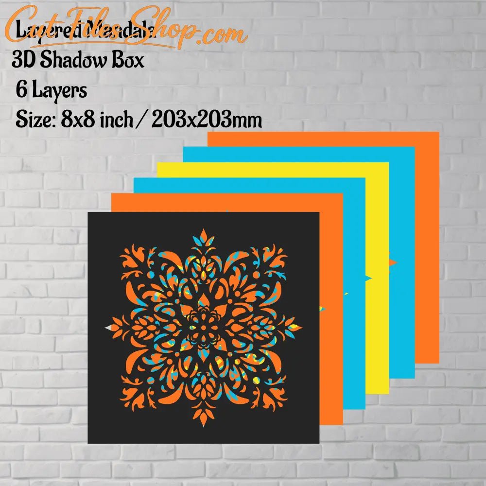 3D Mandala Shadow Box, Layered Mandala Svg for Cricut, Multilayer Paercut, Dxf for Silhouette - Cut Files Shop