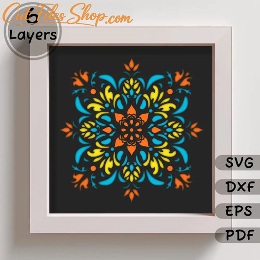 3D Mandala Shadow Box, Layered Mandala Svg for Cricut, Multilayer Paercut, Dxf for Silhouette - Cut Files Shop