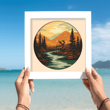 Load image into Gallery viewer, 3D Shadow Box, 3d deer Layered Svg, 3d Nature Scene Snadow Box, Multilayer Svg, Paper cut Template - Cut Files Shop
