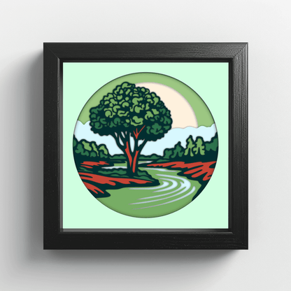 3D Tree Layered Shadow Box Template, Papercut SVG for Cricut, Laser Cut DXF, Home Decor DIY, Paper Art - Cut Files Shop
