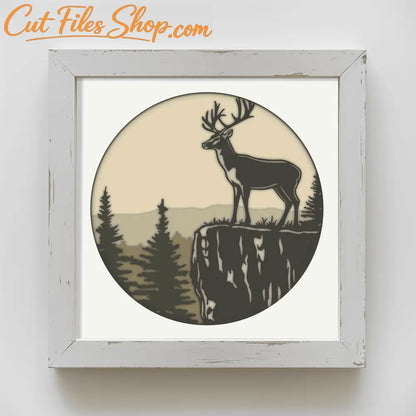 Deer 3D Layered Shadow Box Svg, CNC-Ready Dxf, Cut File for Cricut & Silhouette, Free Svg files