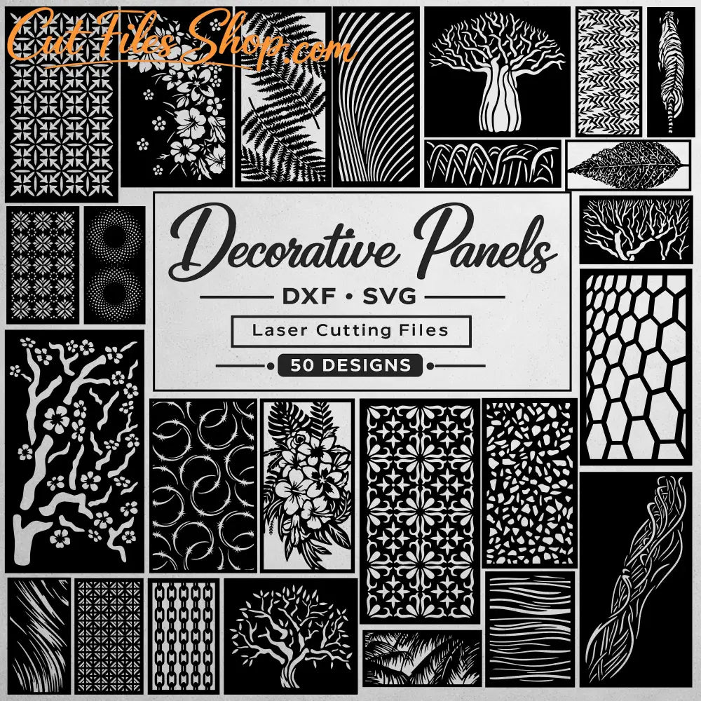 50 decorative panel bundle for CNC plasma and laser cutting
