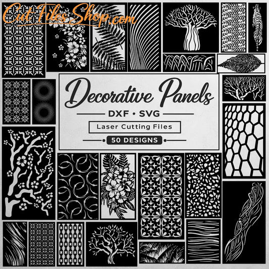 50 decorative panel bundle for CNC plasma and laser cutting