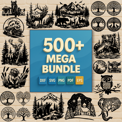 Premium Mega Bundles – 1000+ SVG DXF EPS PNG PDF Cutting Files | Create and sell physical products