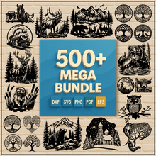 Load image into Gallery viewer, 500+ Mega Bundle of CNC SVG DXF PNG PDF ...