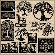 Load image into Gallery viewer, Laser cut forest animal designs for CNC and Glowforge in SVG and DXF format
