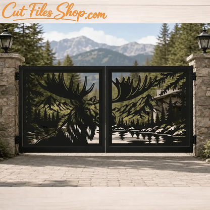 Metal driveway gate DXF file for CNC plasma, laser and waterjet cutting