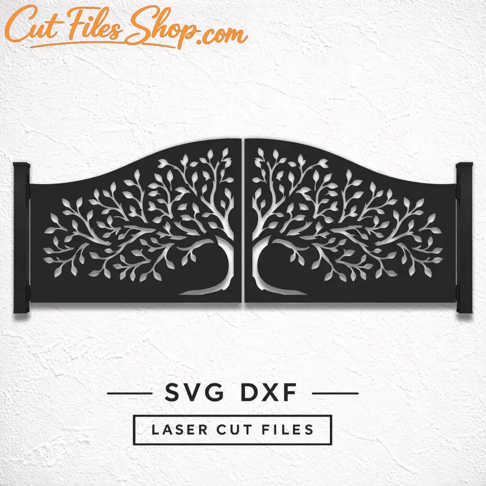 Decorative Tree of Life fence panel SVG DXF files.