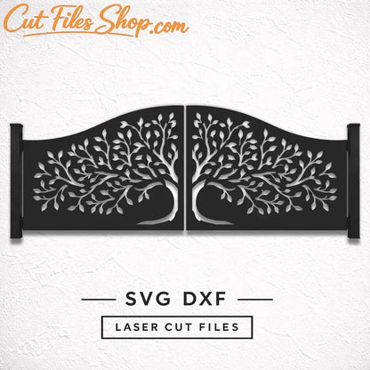 Decorative Tree of Life fence panel SVG DXF files.