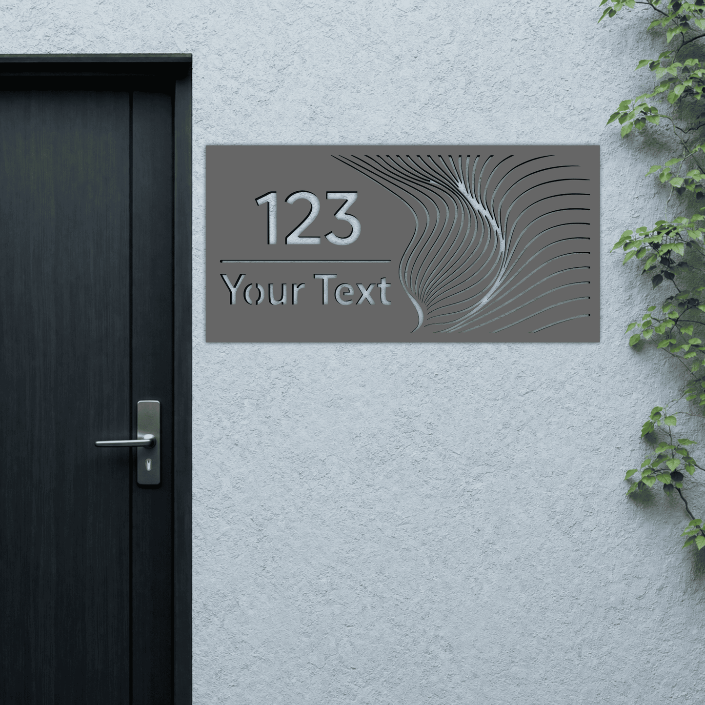 house number sign metal design cnc dxf files