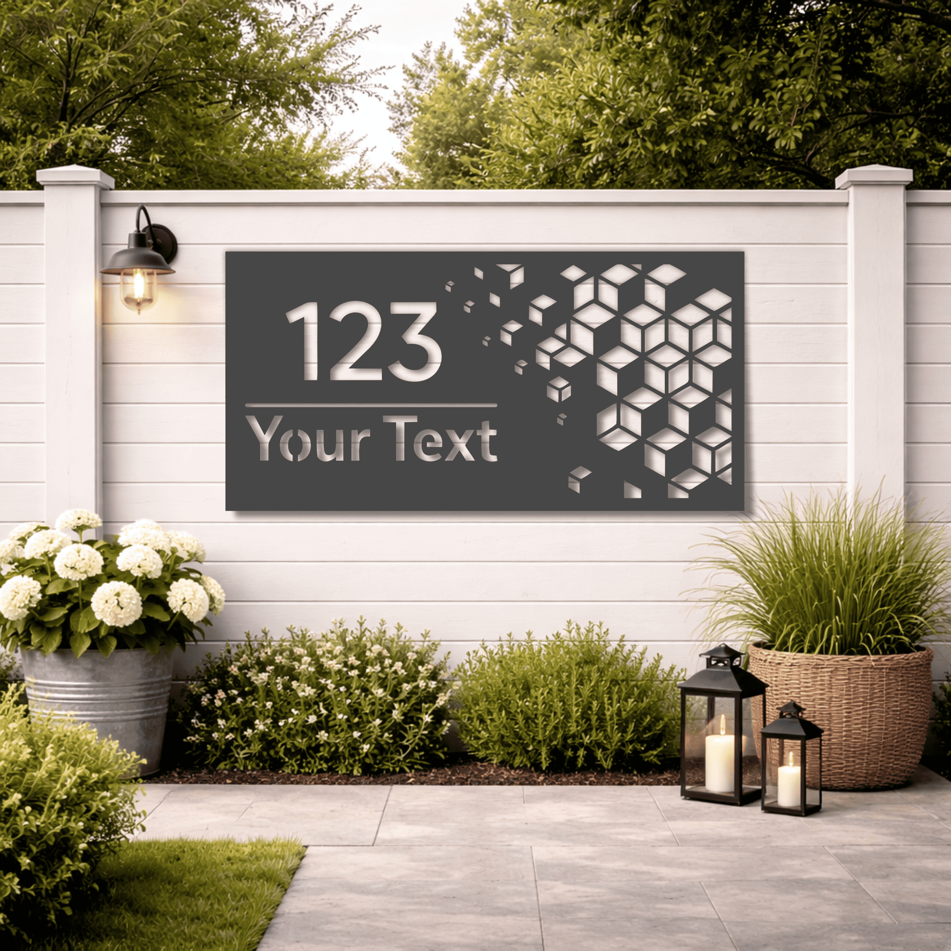 metal address plaque cnc plasma cutting design