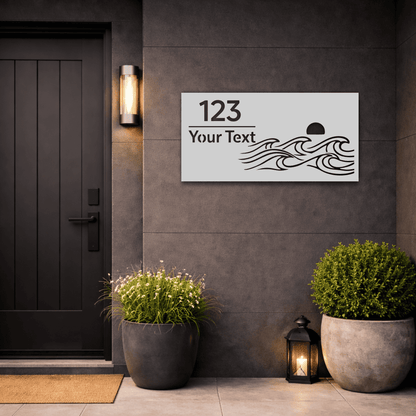 floral address sign svg dxf cutting files