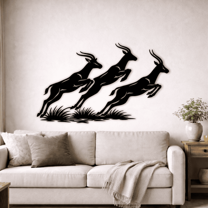 Running antelope SVG design for CNC and laser cutting machines