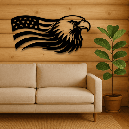 Patriotic eagle SVG PNG for CNC metal wall art decor