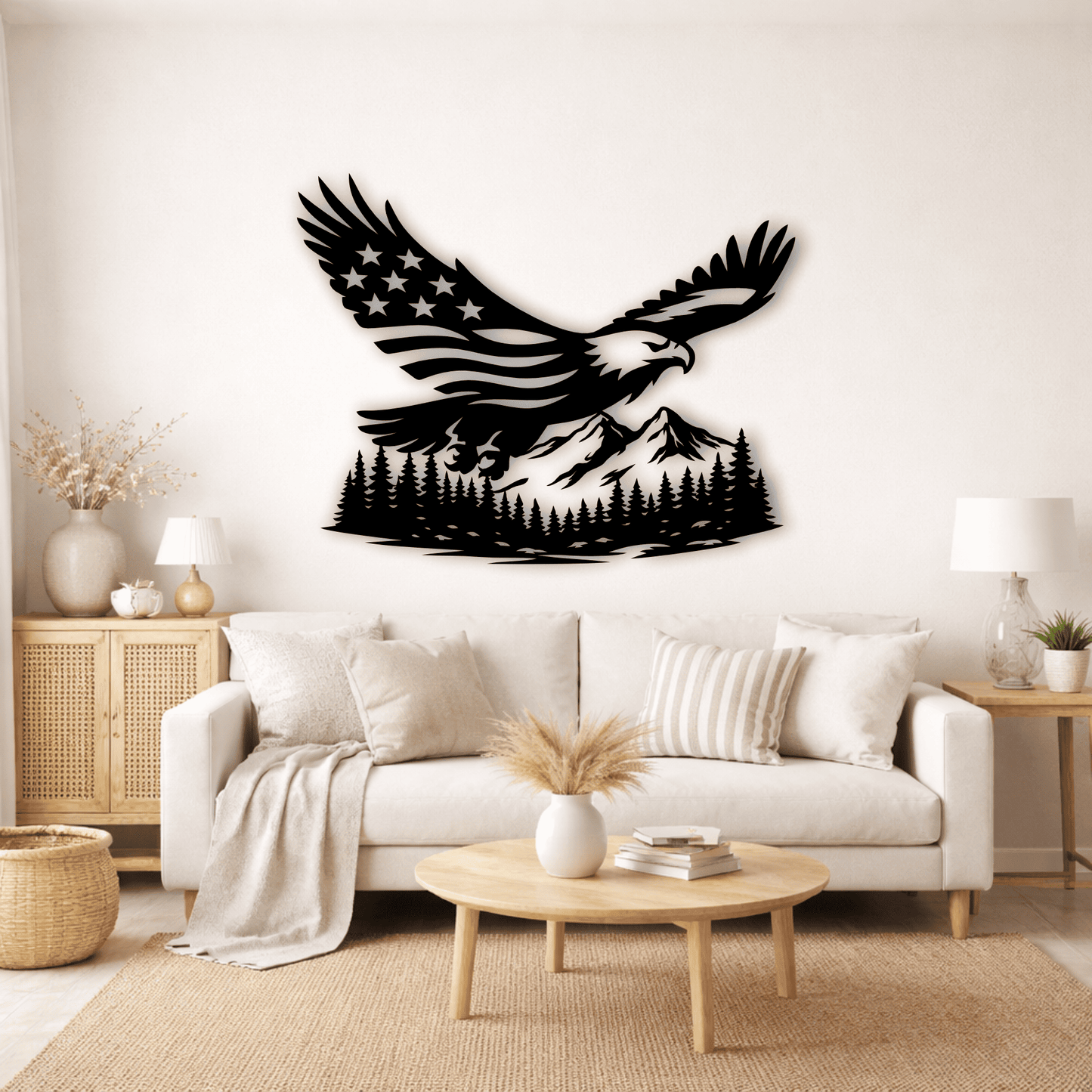 USA eagle SVG PNG for CNC metal wall art decor
