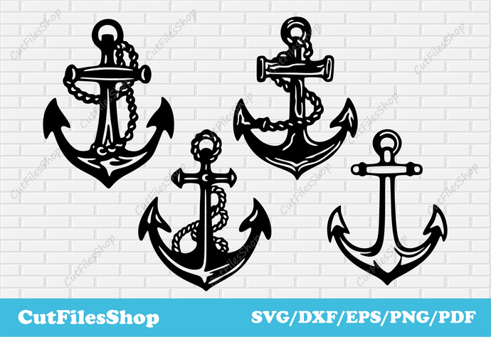 Anchors svg files, anchors design dxf for plasma cut, silhouette svg, png for sublimation, anchors cut files, cut files, anchors dxf wall decor, cnc designs, svg for embroidery, free svg files, digital cut files, dxf for wood cutting