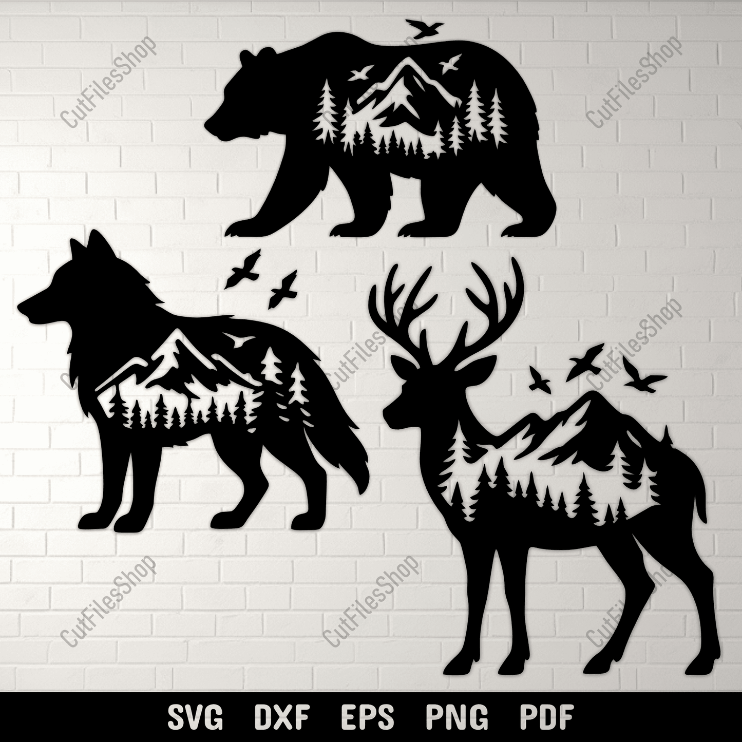 Forest animals SVG cut file design