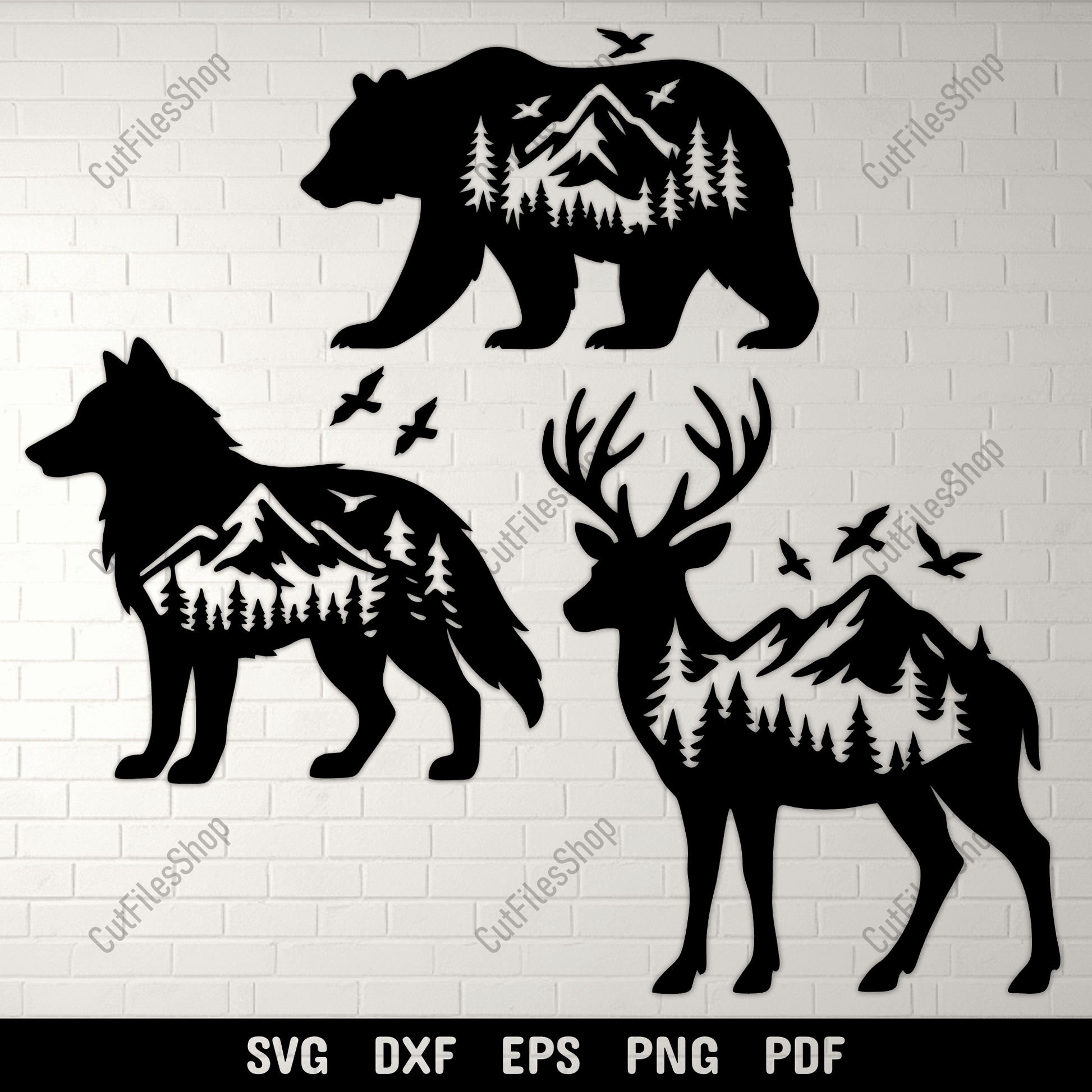 Forest animals SVG cut file design