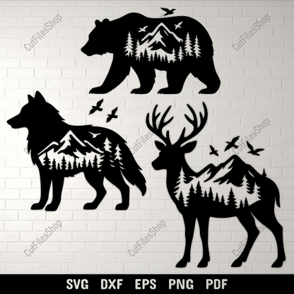 Forest animals SVG cut file design